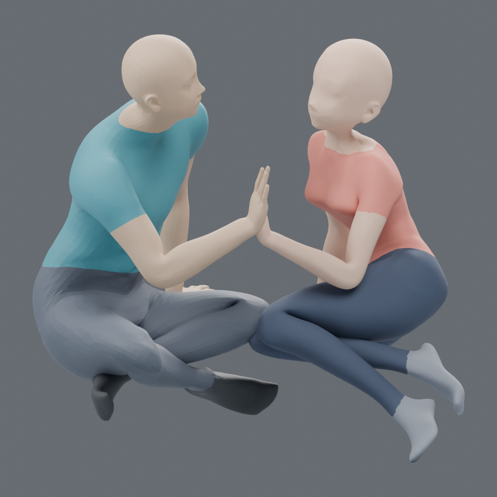 CP052 あぐらで向き合い手のひらを合わせる